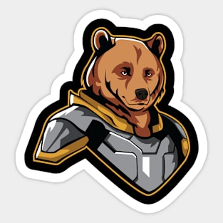 Bear Cyborg Illustration Sticker